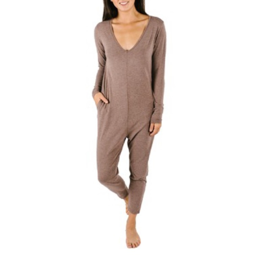 Smash + Tess Friday Romper Sz Medium in Chai Latte